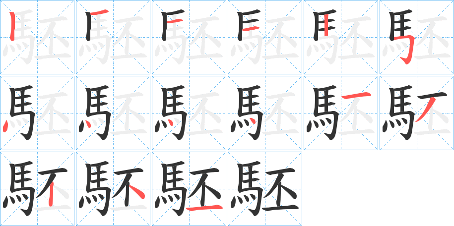 駓的筆順?lè)植窖菔?>
					
                    <hr />
                    <h2>駓的基本信息</h2>
                    <div   id=